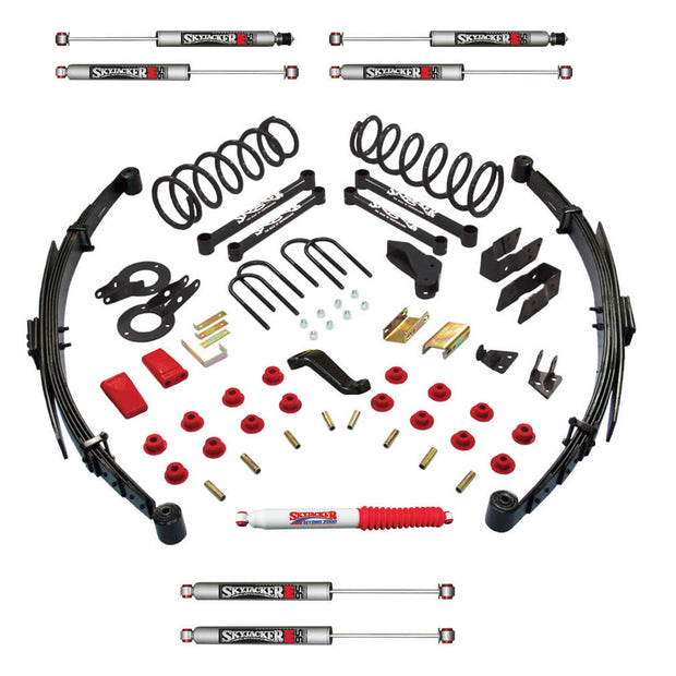 Suspension Lift Kit w/Shock M95 Performance Shocks 5 Inch Lift Class II Incl. Rear SpringsAdd-A-LeafsSteeringCorrectionBrake Line BracketSteering StabilizerAll 4 Shocks 09 Dodge Ram 2500/3500 Skyjacker