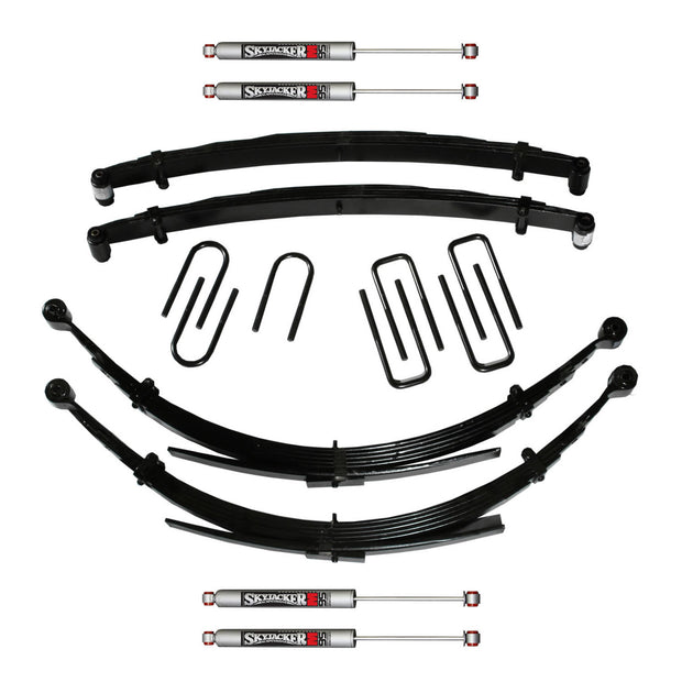 Suspension Lift Kit w/Shock M95 Performance Shocks 6 Inch Front/Rear Lift 89-91 Dodge W250/W350 Incl. Front/Rear Leaf Springs Front/Rear UBolt Kits Front Bushing Kit 4 Shocks Skyjacker