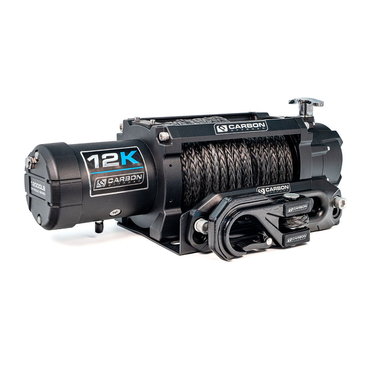 Carbon 12K 12000lb Winch V3X with MegaPro Hook — Choose Your Colour