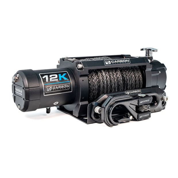 Carbon 12K 12000lb Winch V3X with MegaPro Hook — Choose Your Colour