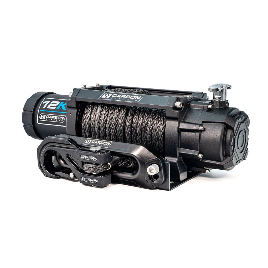 Carbon 12K 12000lb Winch V3X with MegaPro Hook — Choose Your Colour