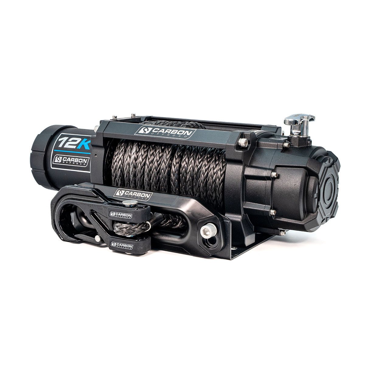 Carbon 12K 12000lb Winch V3X with MegaPro Hook 24V — Choose Your Colour