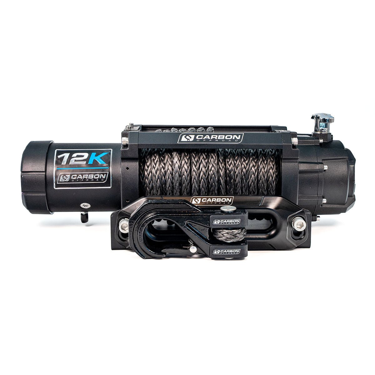 Carbon 12K 12000lb Winch V3X with MegaPro Hook 24V — Choose Your Colour