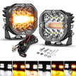 XP-ULTRA Series 3 INCH 96W 9600LM LED PODS 6 MODES WHITE AMBER FLASHING LED DRIVING LIGHTS