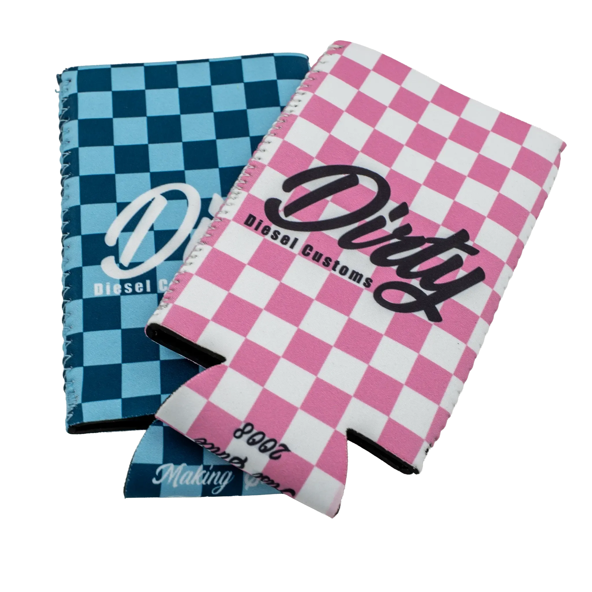 Dirty Diesel Checkered Drink Koozies