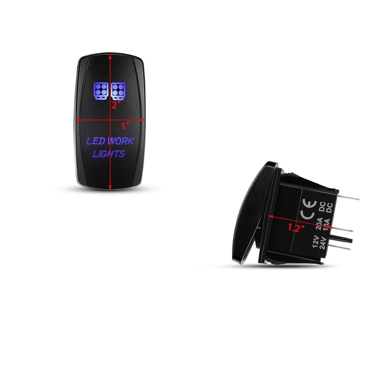 5 Pin Laser On/Off switches 20A/12V 10A/24V Switch with Jumper Wires Set for Cars,Trucks,RVs