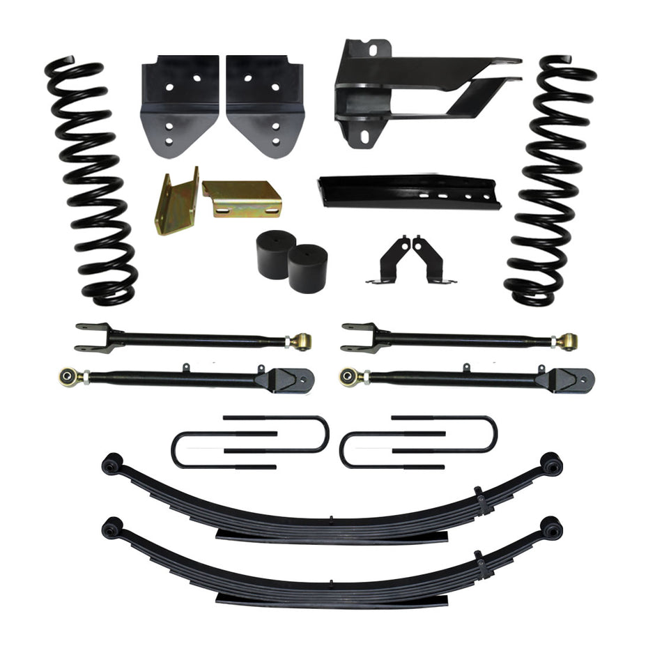 Class II Lift Kit 4 Inch Lift Includes Front Coil Springs Rear Leaf Springs Adjustable 4-Links 17-19 Ford F-250/ F-350 Super Duty Gas Skyjacker