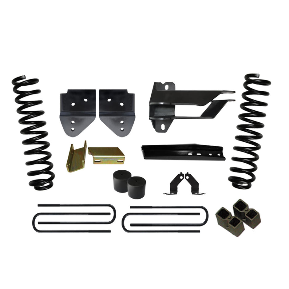 Lift Kit 4 Inch Lift 17-19 Ford F-250 Super Duty Includes Front Coil Springs Track Bar/Radius Arm/Steering Stab/Sway Bar Relocation Brackets Bump Stops Spacers Rear Lift Blocks And U-Bolts Skyjacker