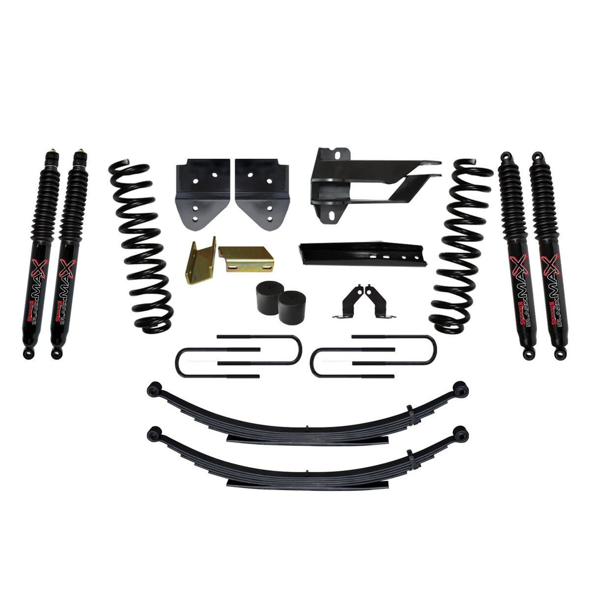 Skyjacker F17451KS-B Suspension Lift Kit w/Shock Front Limited Bump Lift Coil StopInch 4Lifetime Height: LiftWarranty Incl. Front Springs 4Spacers Inc