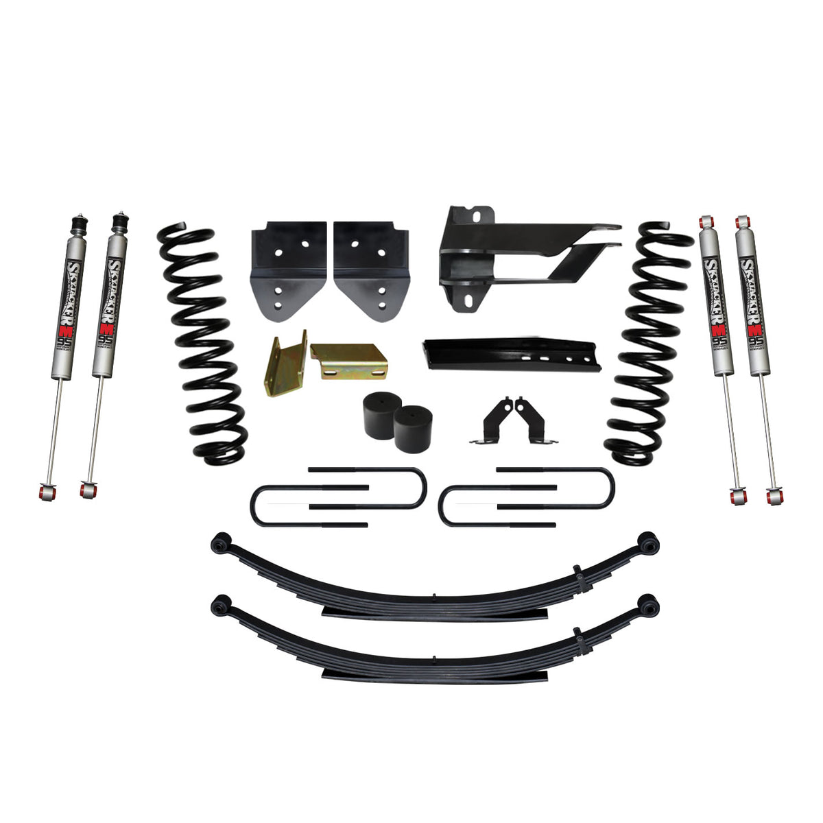 Skyjacker F17451KS-M Suspension Lift Kit Skyjacker w/Shock Front Other With 4Arms Coil Inch Parts U-Bolts Suspensions Lift Springs AdjustableRequired