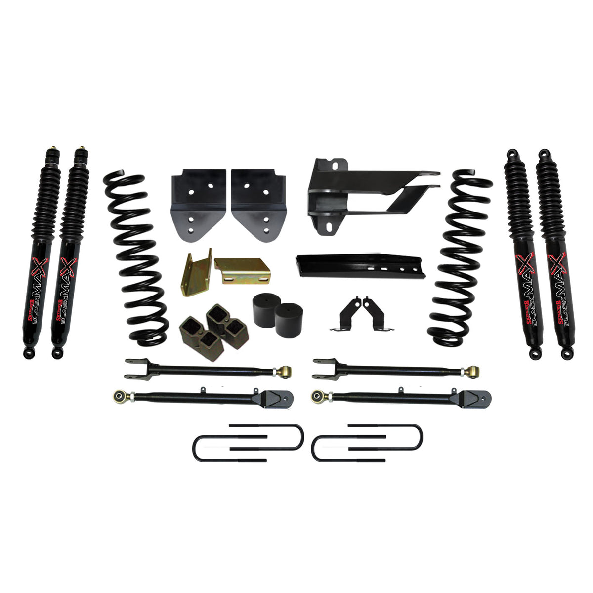 Skyjacker Lift Kit Skyjacker w/Shock Front Other Color: 4Lifetime Coil Inch Parts Black LiftWarranty s Required For w/Adjustable Springs 4-Links A Com