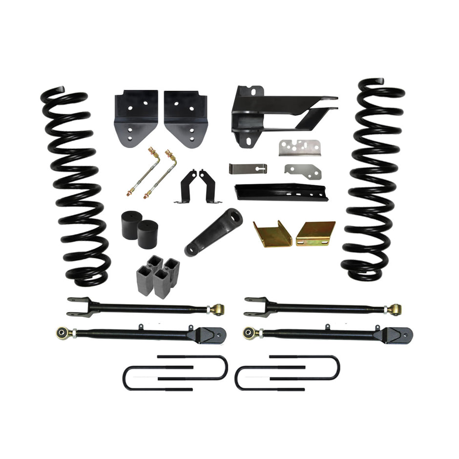 Lift Kit 6 Inch Lift Class II 4-Link System 17-19 Ford F-250 Super Duty Includes Front Coil Springs Track Bar/Radius Arm/Steering Stabilizer Relocation Brackets Rear Lift Blocks/U-Bolts Skyjacker