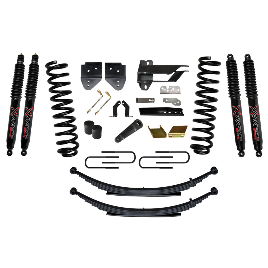 Suspension Lift Kit w/Shock 6 Inch Lift Incl. Front Coil Springs Rear Leaf Springs Black MAX 8500 Shocks 17-19 Ford F-250/ F-350 Super Duty Diesel Skyjacker
