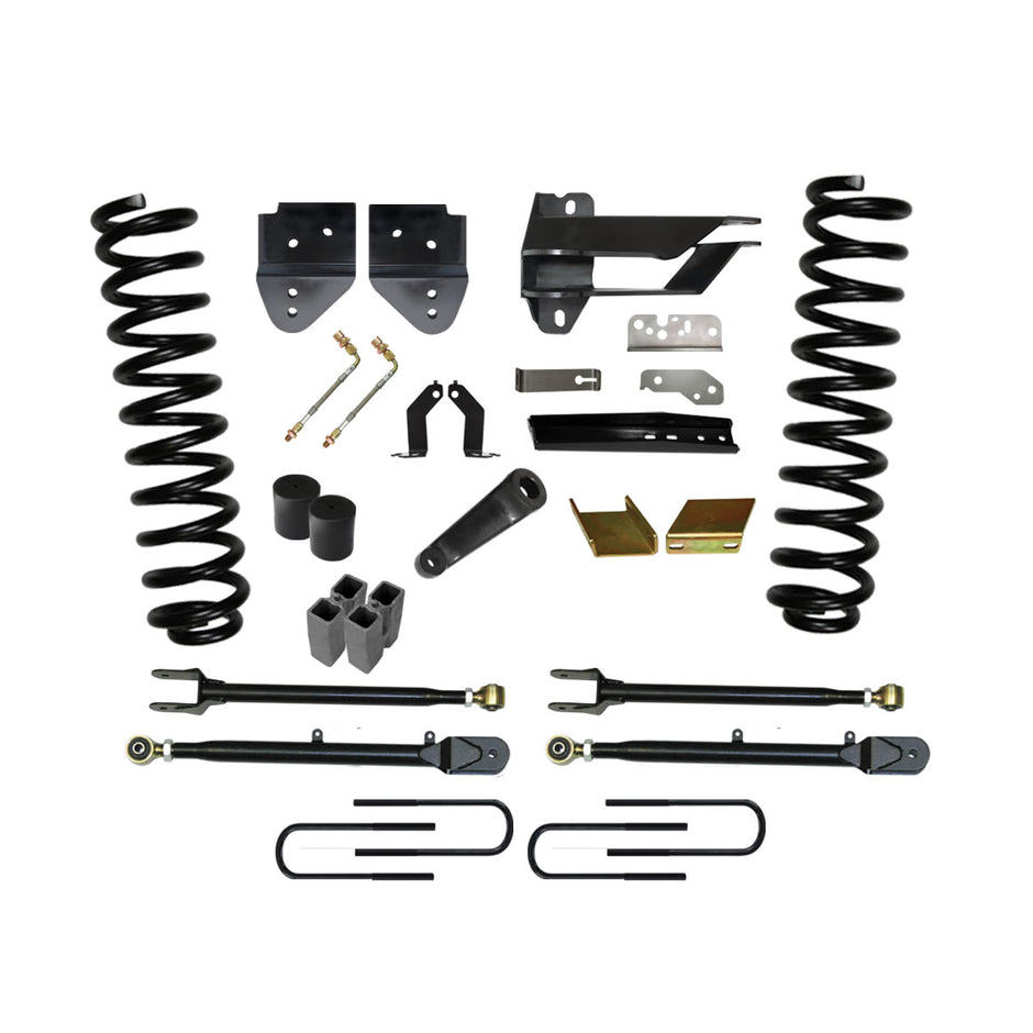 Lift Kit 6 Inch Lift Class II 4-Link System 17-19 Ford F-250 Super Duty Includes Front Coil Springs Track Bar/Radius Arm/Steering Stabilizer Relocation Brackets Rear Lift Blocks/U-Bolts Skyjacker