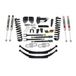 Suspension Lift Kit w/Shock 8.5 Inch Lift Incl. Front Coil Springs Rear Leaf Springs Adjustable 4-Links M9500 Monotube Shocks 17-19 Ford F-250/ F-350 Super Duty Gas Skyjacker