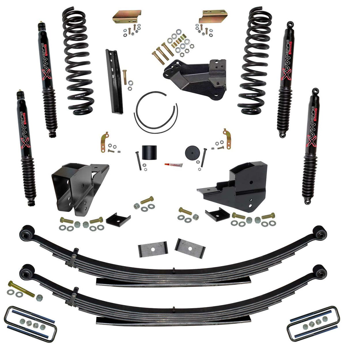 4 Inch Lift Kit with Front Coils, Rear Leaf Springs, and Black MAX Shocks Skyjacker