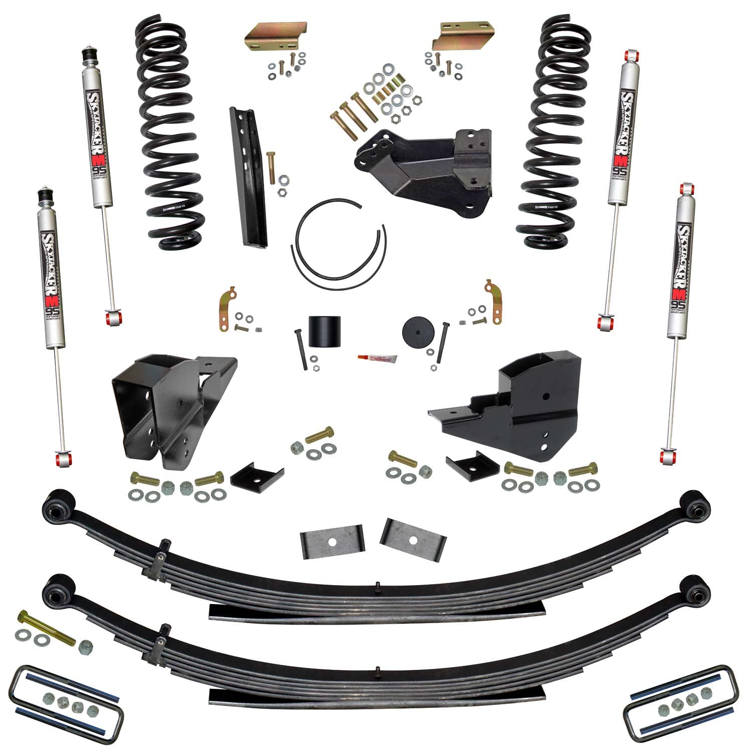 4 Inch Lift Kit with Front Coils, Rear Leaf Springs, and M95 Monotube Shocks Skyjacker