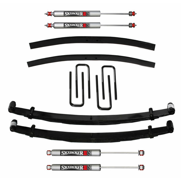 Suspension Lift Kit w/Shock M95 Performance Shocks 2 Inch Lift Incl. Front Leaf Springs Front U Bolt Kit Spring Bushing Kit Rear Add-A-Leafs 73-78 Ford F-250 Skyjacker