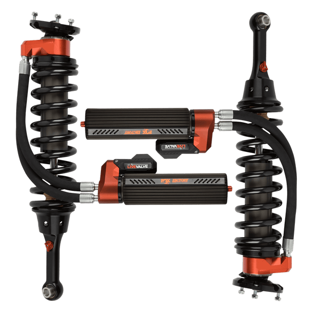 19-Up Ford Raptor Front Coilover Live Valve Internal Bypass Factory Race 3.0 Remote Reservoir 7.9 Inch 0-2 Inch Lift Fox Offroad Shocks