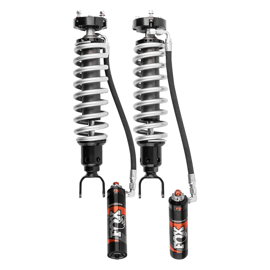 19-Up Ram 1500 Front Coilover Performance Elite 2.5 Remote Reservoir 2 Inch Lift Dual Speed Compression Adjuster Fox Offroad Shocks