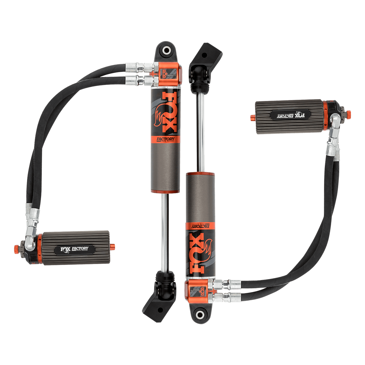 2018-2024 Jeep JL Front Internal Bypass Factory Race 3.0 Remote Reservoir 8.8 Inch 2-3 Inch Lift Dual Speed Compression Adjuster Fox Offroad Shocks