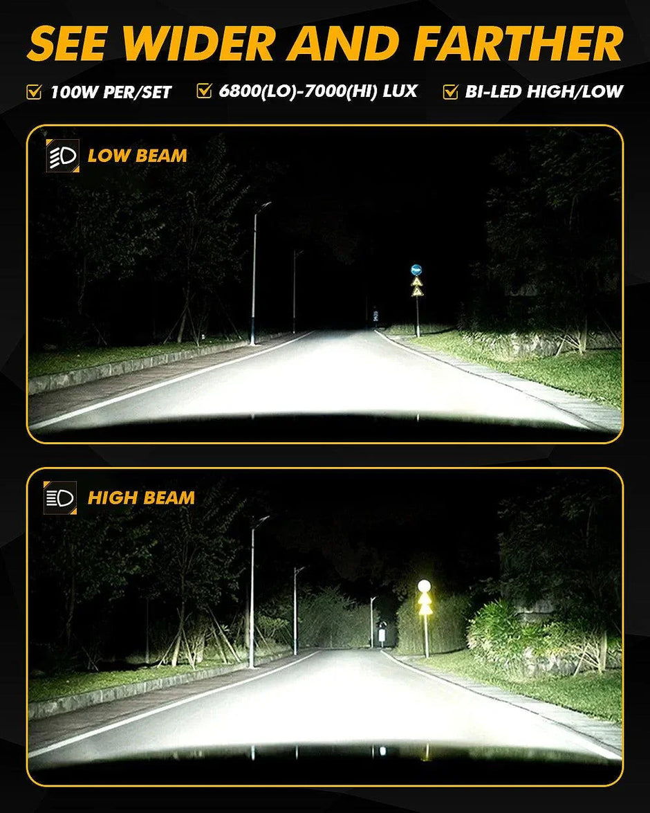 (2pcs/Set)3 Inch 100W Bi-LED Projector Lens Fog Light 6000K HD Lens- Honda Bracket