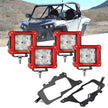 3 Inch LED Pods Light Spot/Flood Beam with Wiring Harness & LED Pod Lights Mounting Brackets Combo for 2014-2021 Polaris RZR 900 1000 ＆ TURBO RI