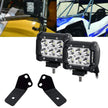 4 inch Classic-SM Series Dual Row LED Pod Lights Flood Beam & A-Pillar Mounting Bracket for 2016-2021 Yamaha YXZ 1000R models