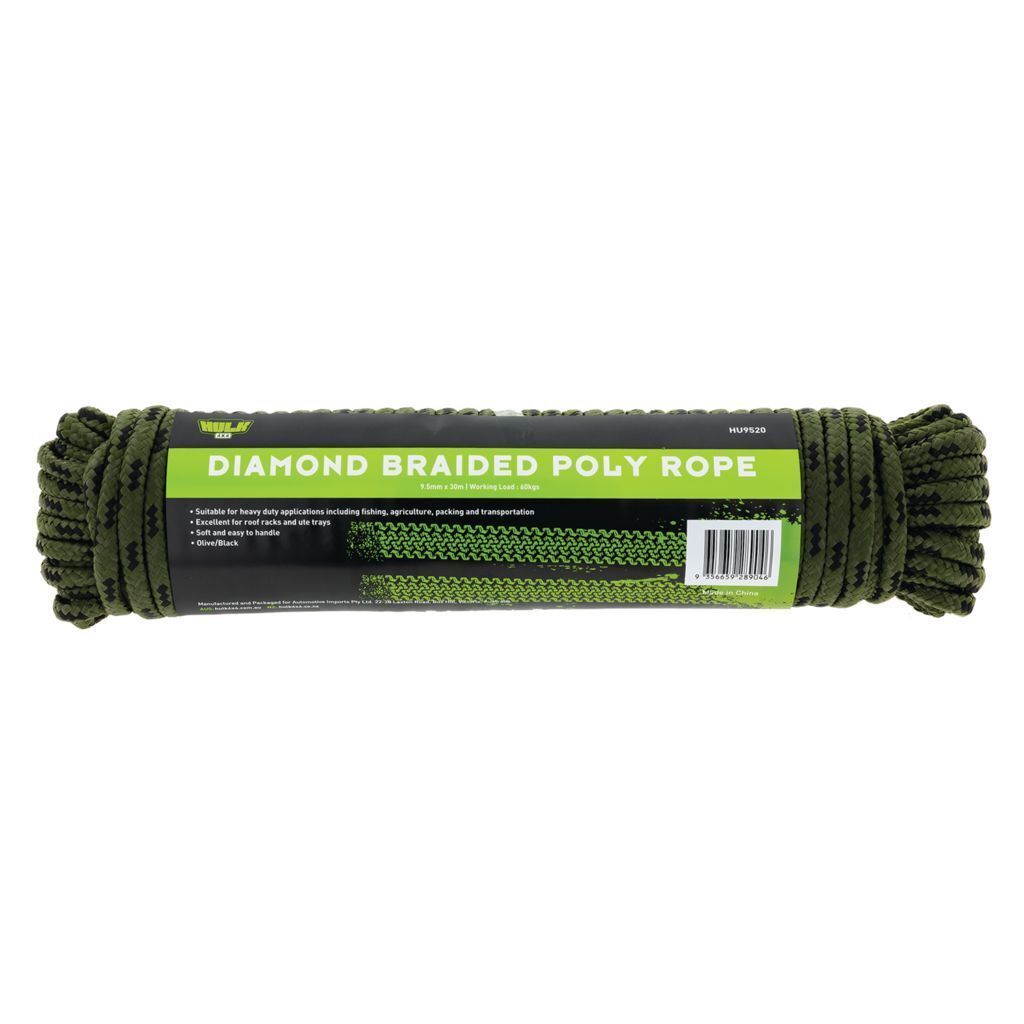 Rope 30M Olive/Blk 9.5Mm