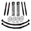 3 Inch Suspension Lift System 84-01 Cherokee XJ W/Front Dual Rate Long Travel Coil Springs Rear U-bolts Rear Leaf Springs Front/Rear Black Max Shocks Skyjacker
