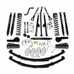 4.5 In Lift 84-01 Cherokee XJ W/Front DR/LT Coil Springs Pitman Arm Bump Stop Spacers Lower and Upper Adjust Control Arms Front Sway Bar End Links Adjust Track Bar Brakelines Shackles U-bolts Rear Leaf Springs Black Max Shocks Skyjacker