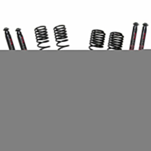 Suspension Lift Kit w/Shock 3.5-4 Inch Lift 18-19 Jeep Wrangler W/Frt./Rear Dual Rate/Long Travel Series Coil Springs Extended Sway Bar End Links Grade 8 Mounting Hdwr Black MAX Shocks Skyjacker