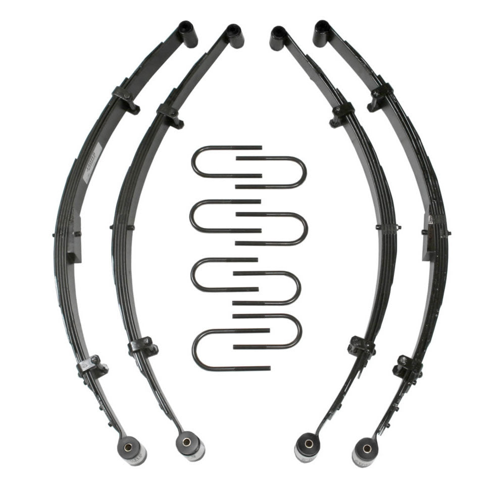 Lift Kit 3.5-4 Inch Lift 76-83 Cherokee Includes Front/Rear Leaf Springs Front Bushing Kit Front/Rear U Bolt Kits Skyjacker