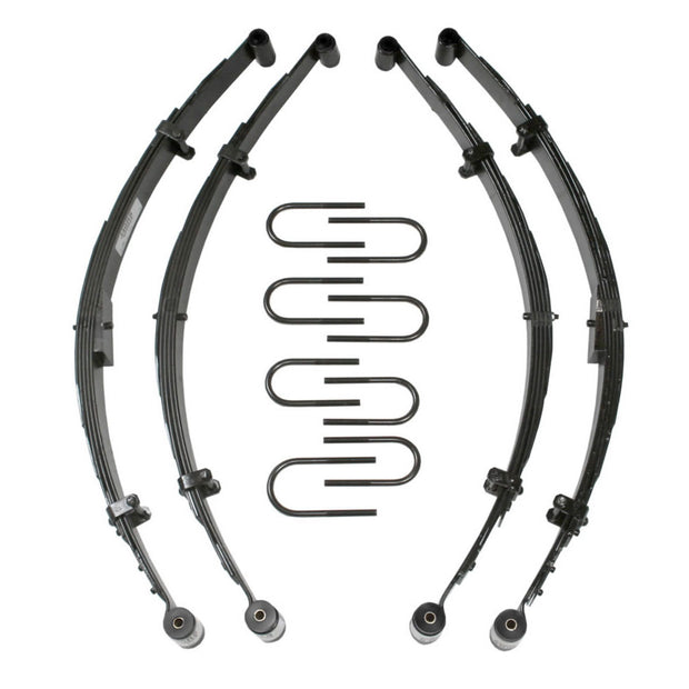 Lift Kit 3.5-4 Inch Lift 76-83 Cherokee Includes Front/Rear Leaf Springs Front Bushing Kit Front/Rear U Bolt Kits Skyjacker