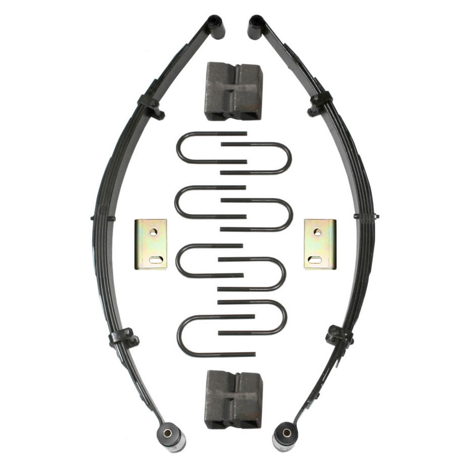 Lift Kit 3.5-4 Inch Lift 84-91 Jeep Grand Wagoneer Includes Front Leaf Springs Front Bushing Kit Track Bar Relocation Bracket Front/Rear U Bolt Kits Rear Block Skyjacker