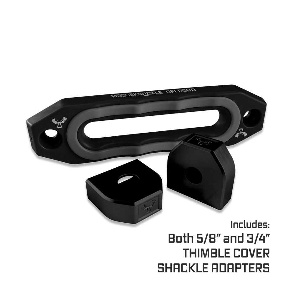 Jawse Fairlead Front Angle in Black Lung and Gun Gray