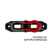 Jawse Fairlead and Front Split Shackle 0.625 in Black Lung and Gun Gray