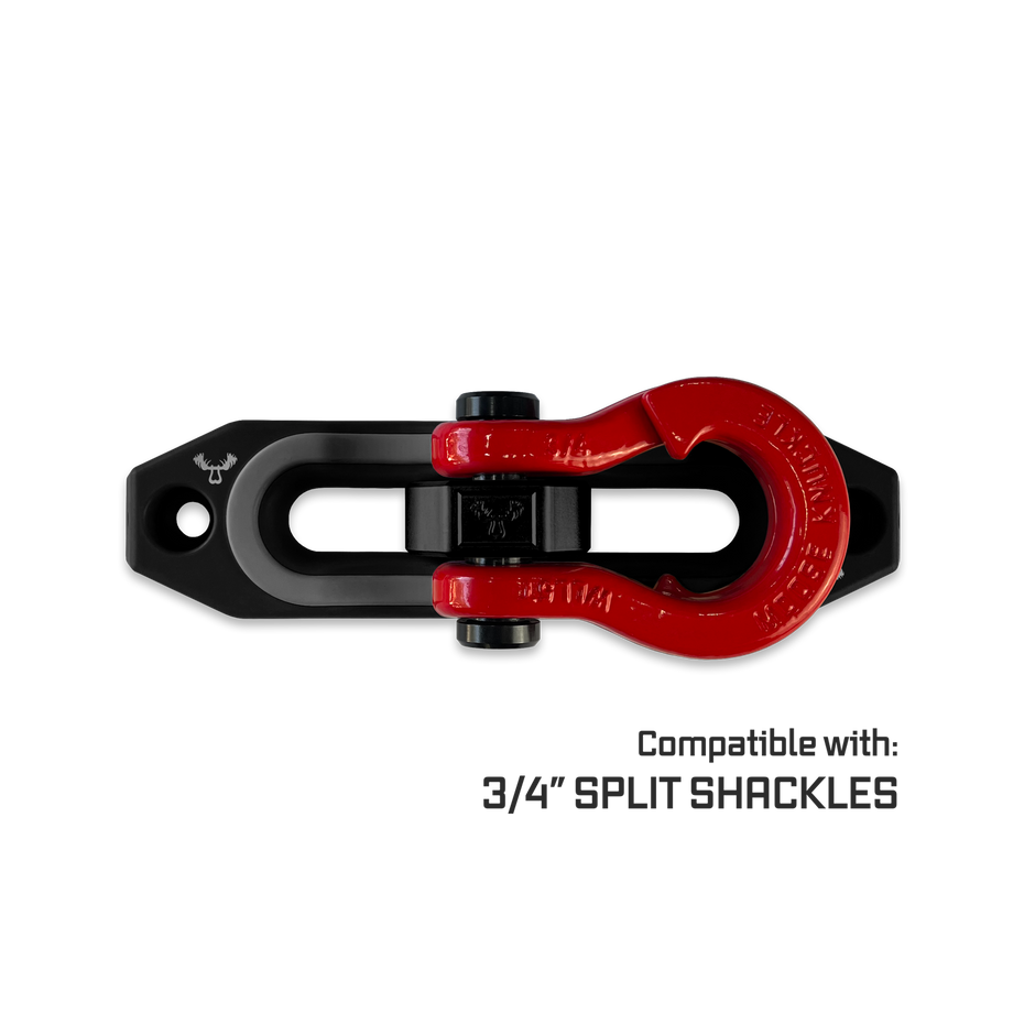 Jawse Fairlead and Front Split Shackle 0.75 in Black Lung and Gun Gray