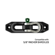 Jawse Fairlead and Front Van Beest Shackle 0.625 in Black Lung and Gun Gray