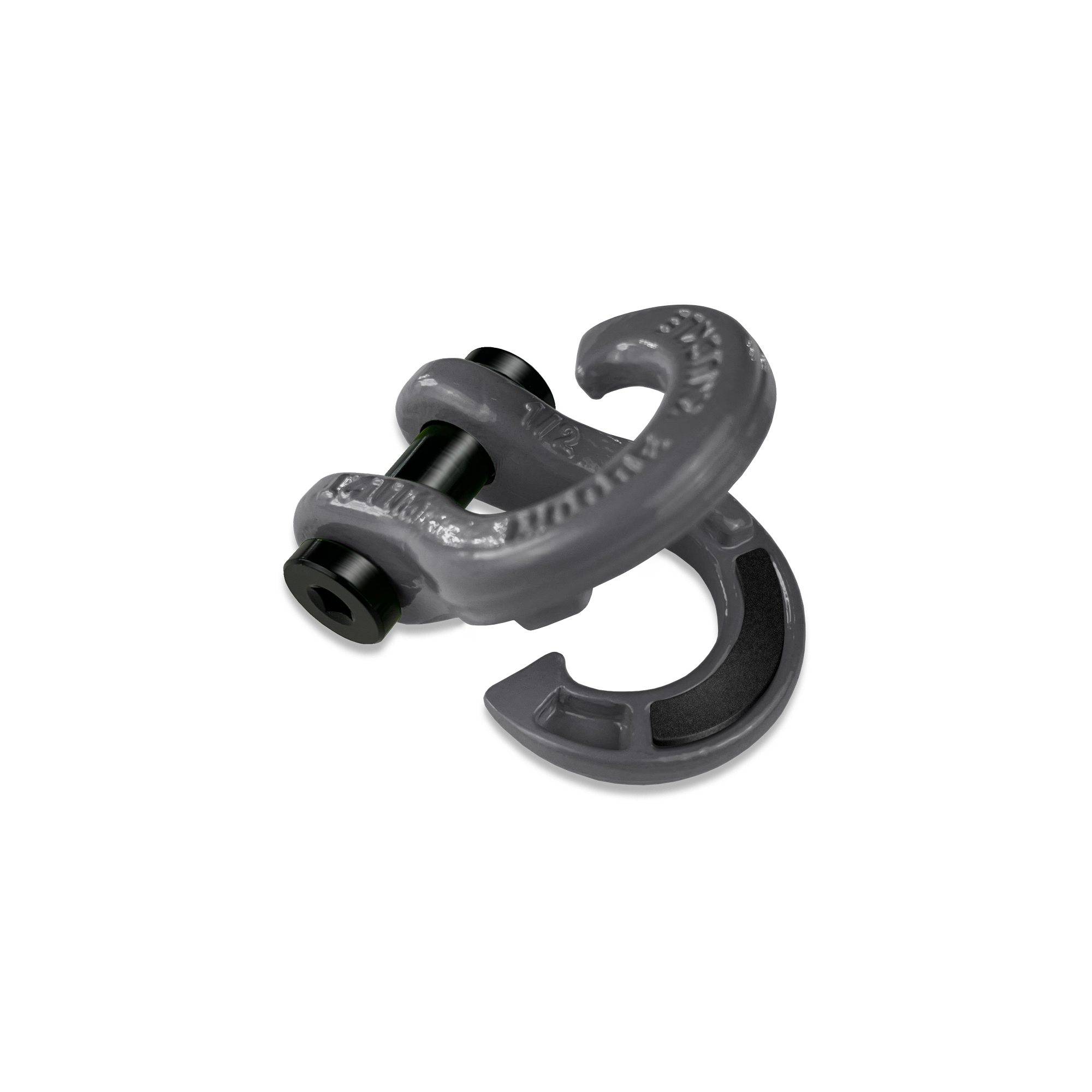 Jowl 1/2 inch SxS Split Shackle open in Gun Gray