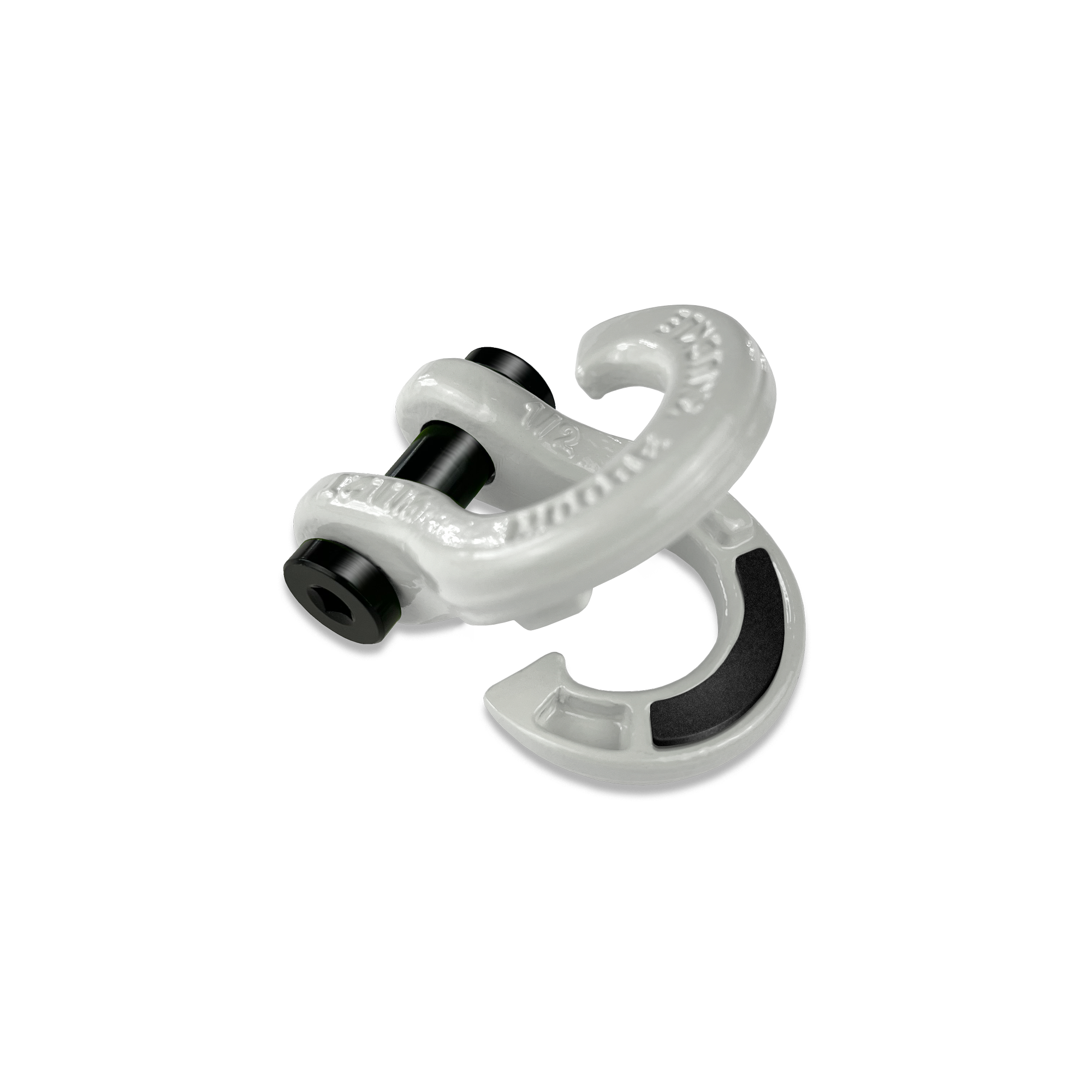 Jowl 1/2 inch SxS Split Shackle open in Pure White Front
