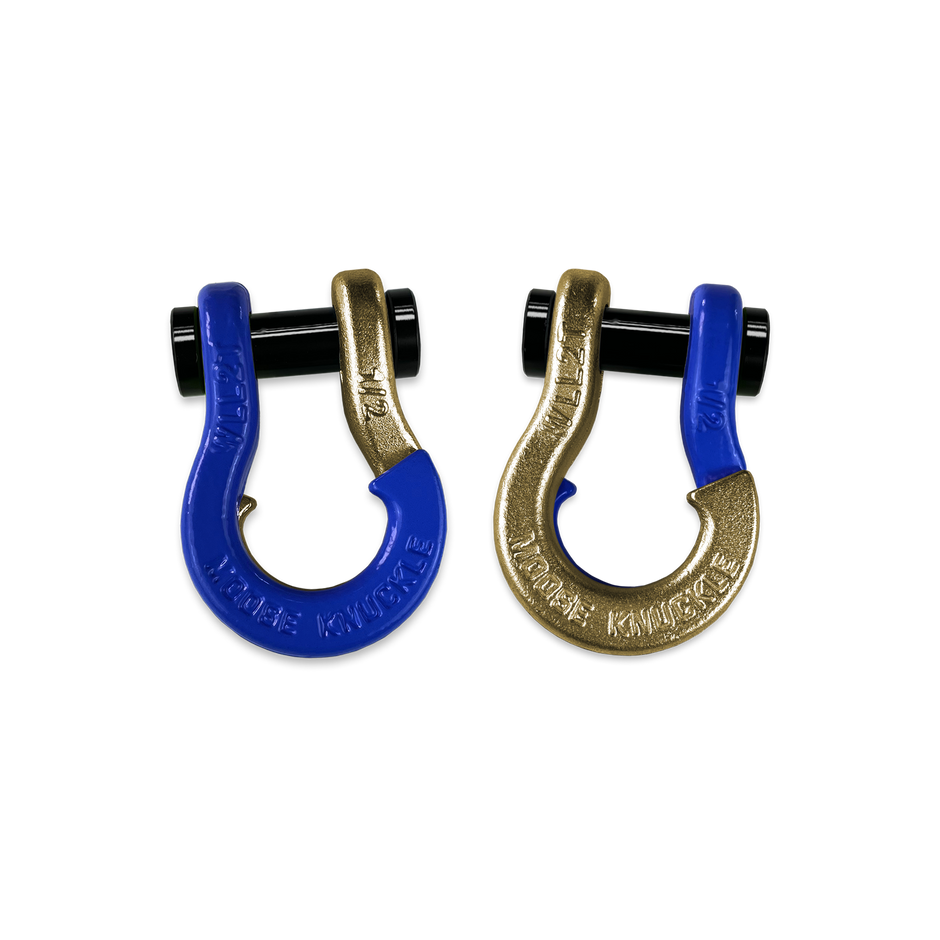 Jowl 1/2 inch SxS Split Shackle in Blue Balls and Brass Knuckle Combo