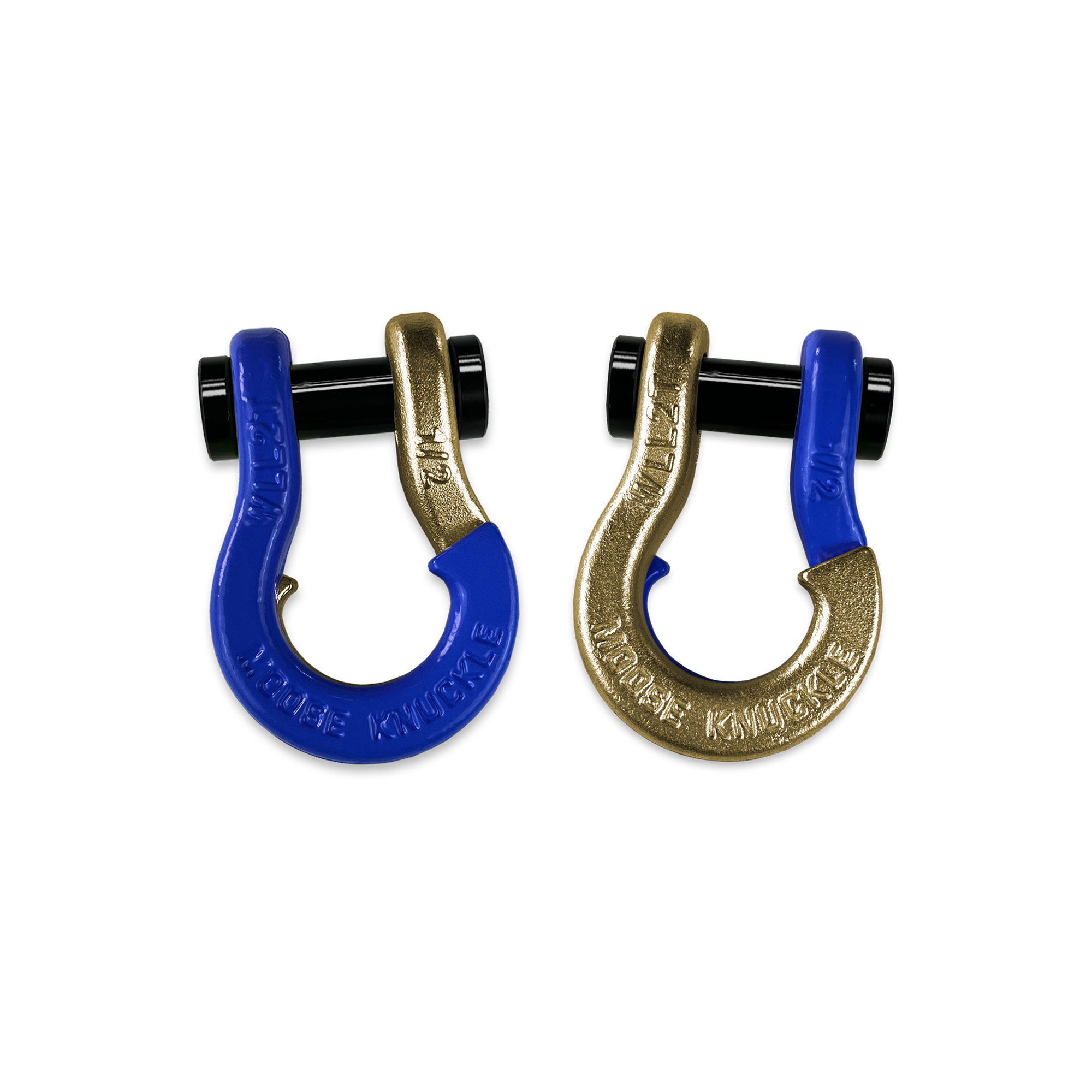 Jowl 1/2 inch SxS Split Shackle in Blue Balls and Brass Knuckle Combo