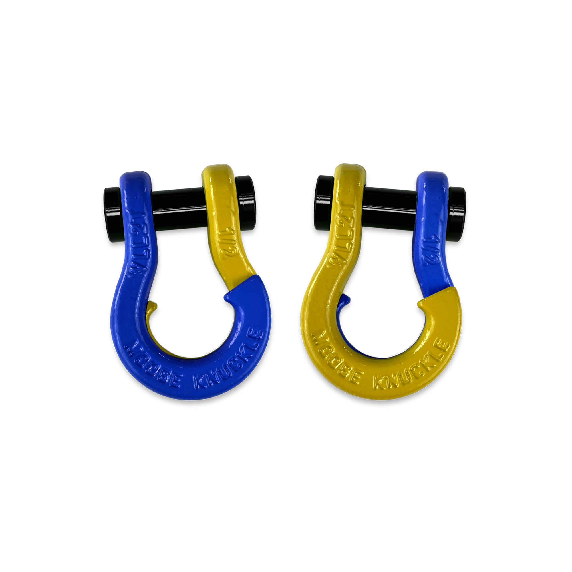 Jowl 1/2 inch SxS Split Shackle in Blue Balls and Detonator Yellow Combo
