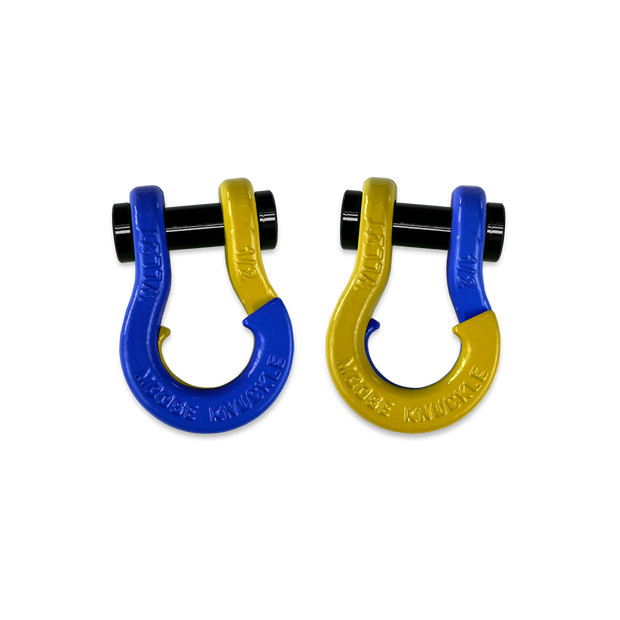 Jowl 1/2 inch SxS Split Shackle in Blue Balls and Detonator Yellow Combo