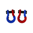 Jowl 1/2 inch SxS Split Shackle in Blue Balls and Flame Red Combo