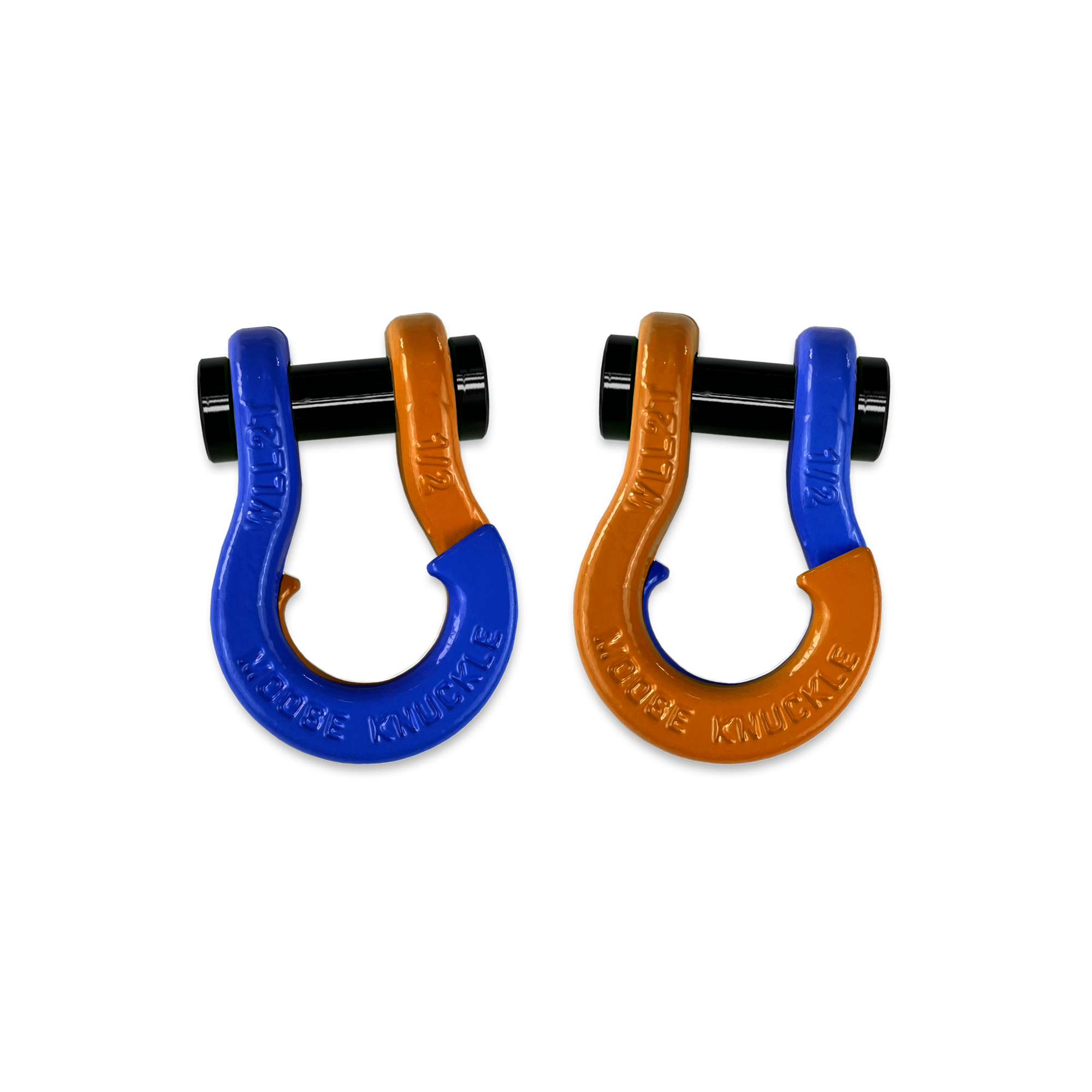Jowl 1/2 inch SxS Split Shackle in Blue Balls and Obscene Orange Combo