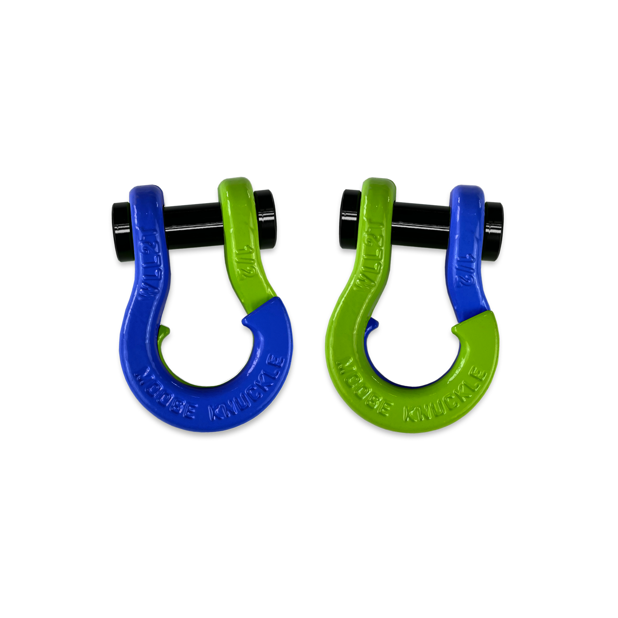 Jowl 1/2 inch SxS Split Shackle in Blue Balls and Sublime Green Combo