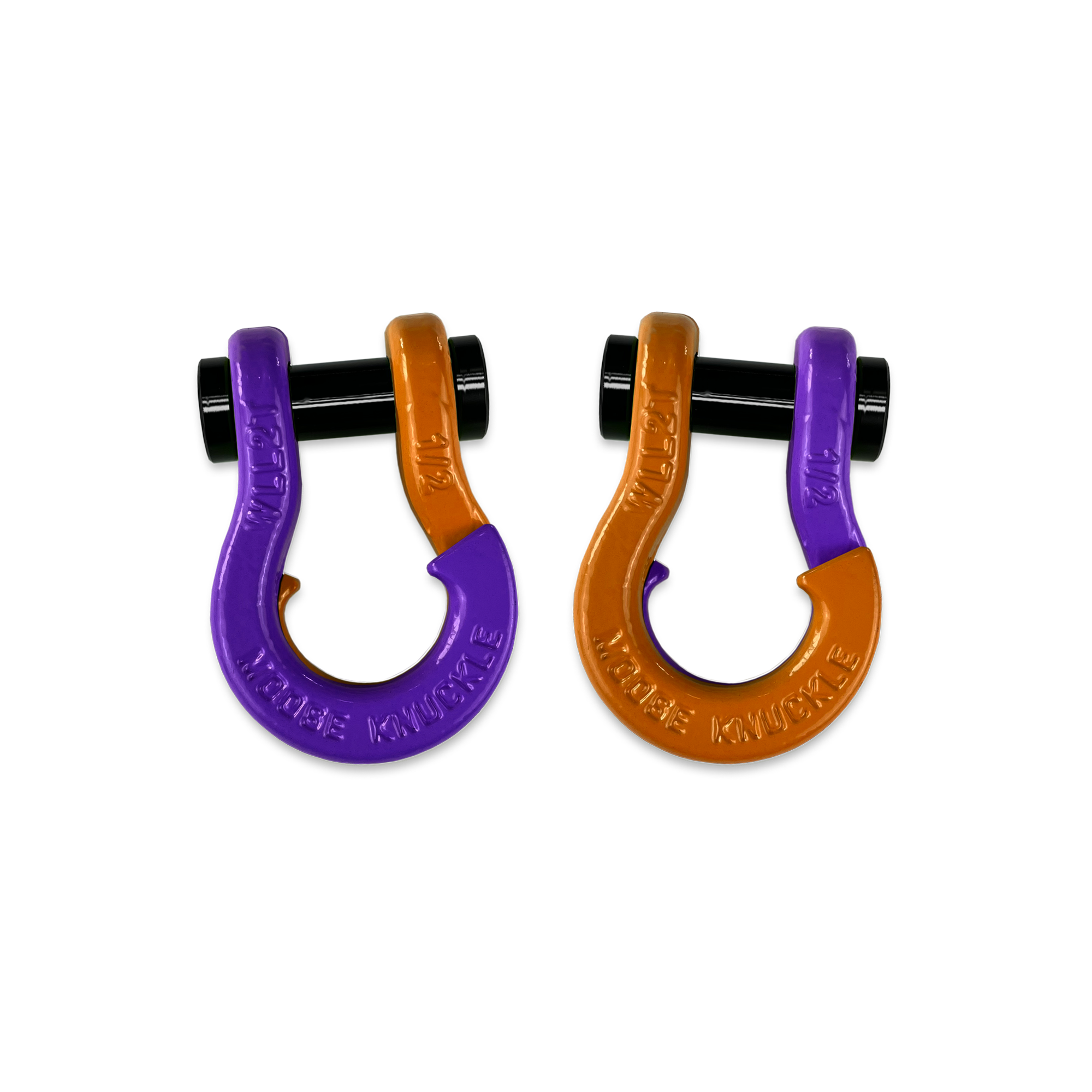 Jowl 1/2 inch SxS Split Shackle in Grape Escape and Obscene Orange Combo