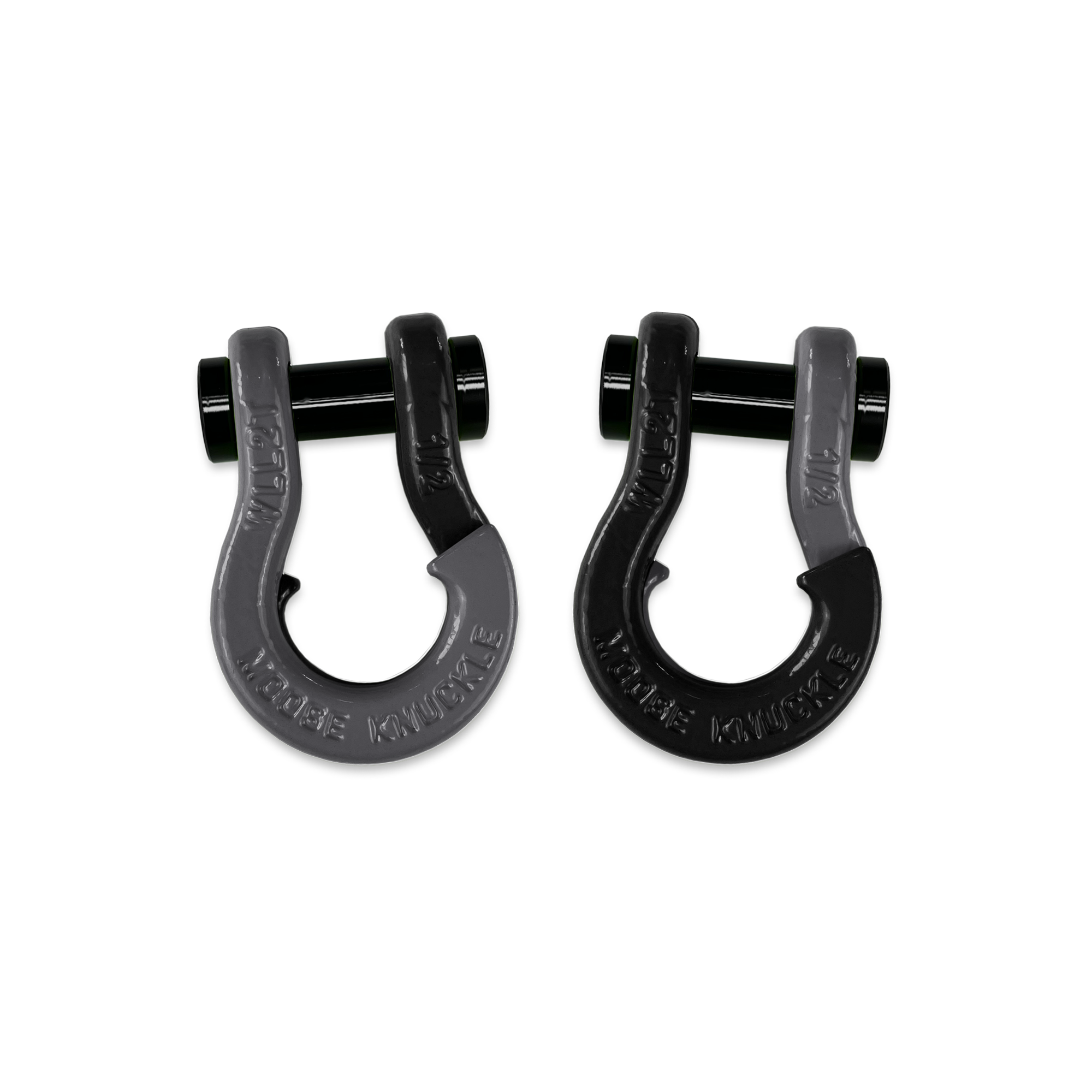 Jowl 1/2 inch SxS Split Shackle in Gun Gray and Black Hole Combo